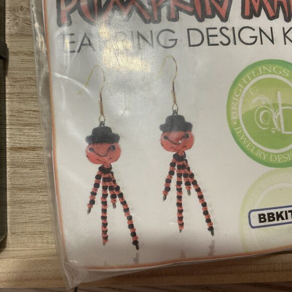 DIY Earring Kit ~ Brightlings Pumpkin Man Earring Kit -Halloween - Picture 2 of 4
